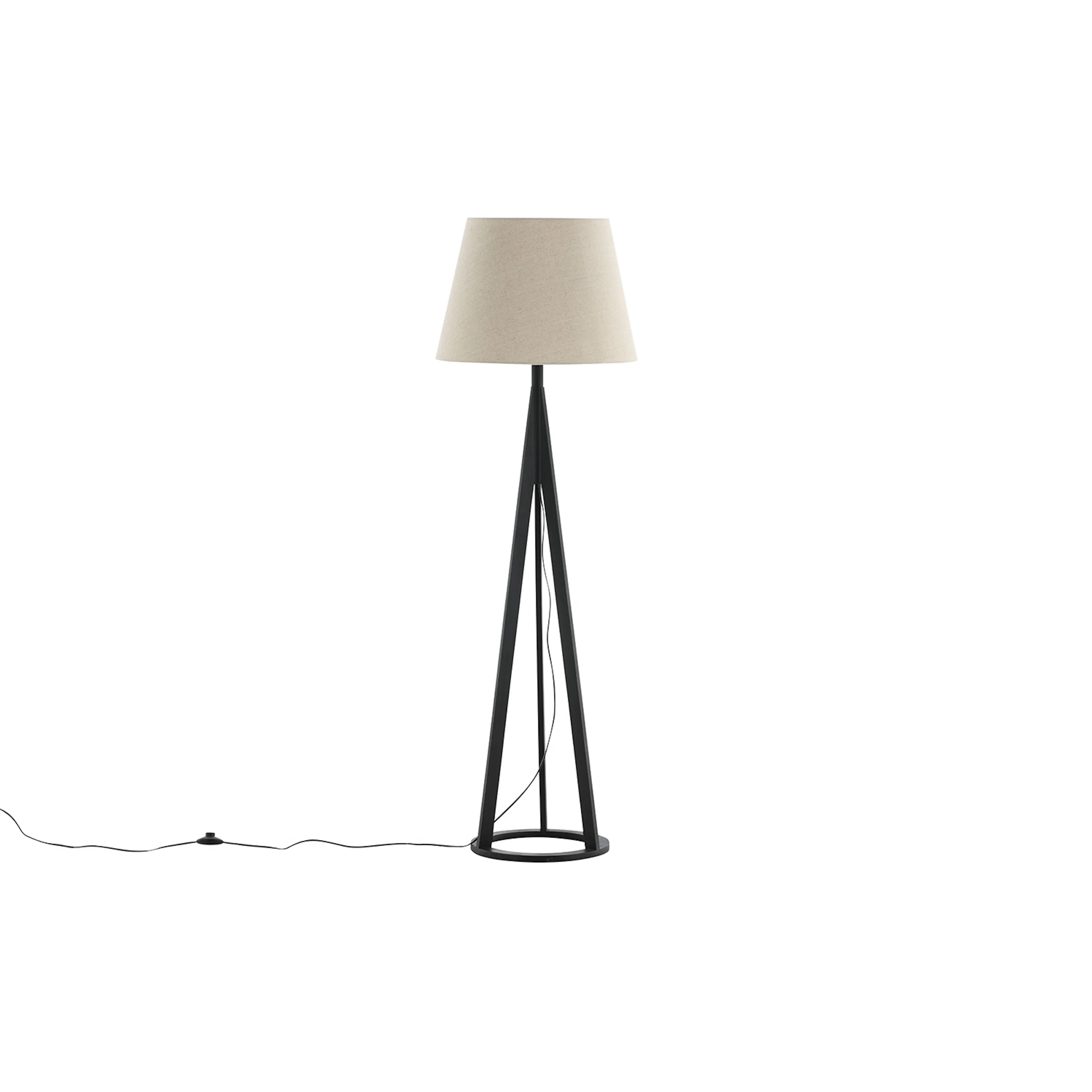 Kona -Floor Lamp - Black/Linen Svart/Beige
