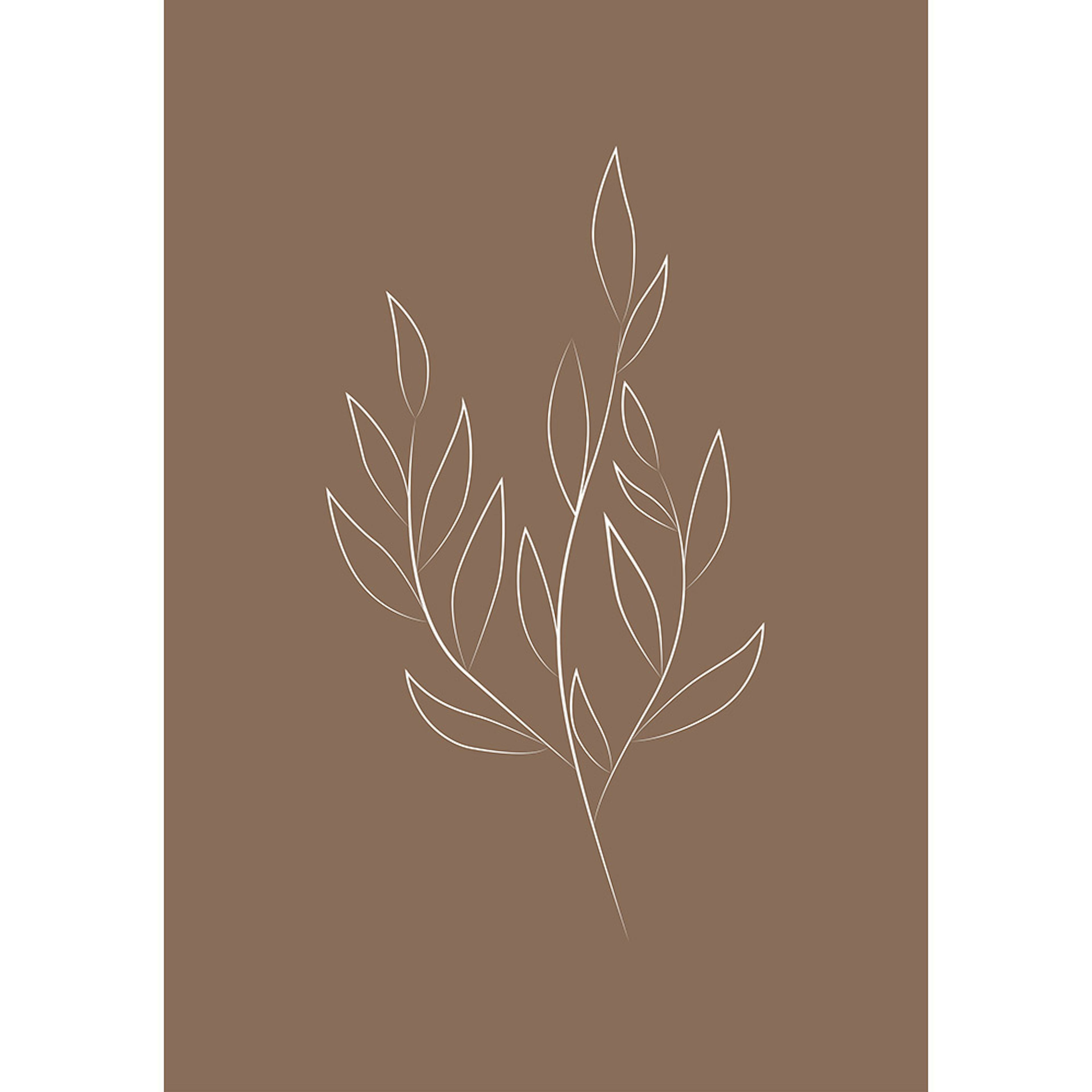 Posters Venture Home Drawed Leaf Brun