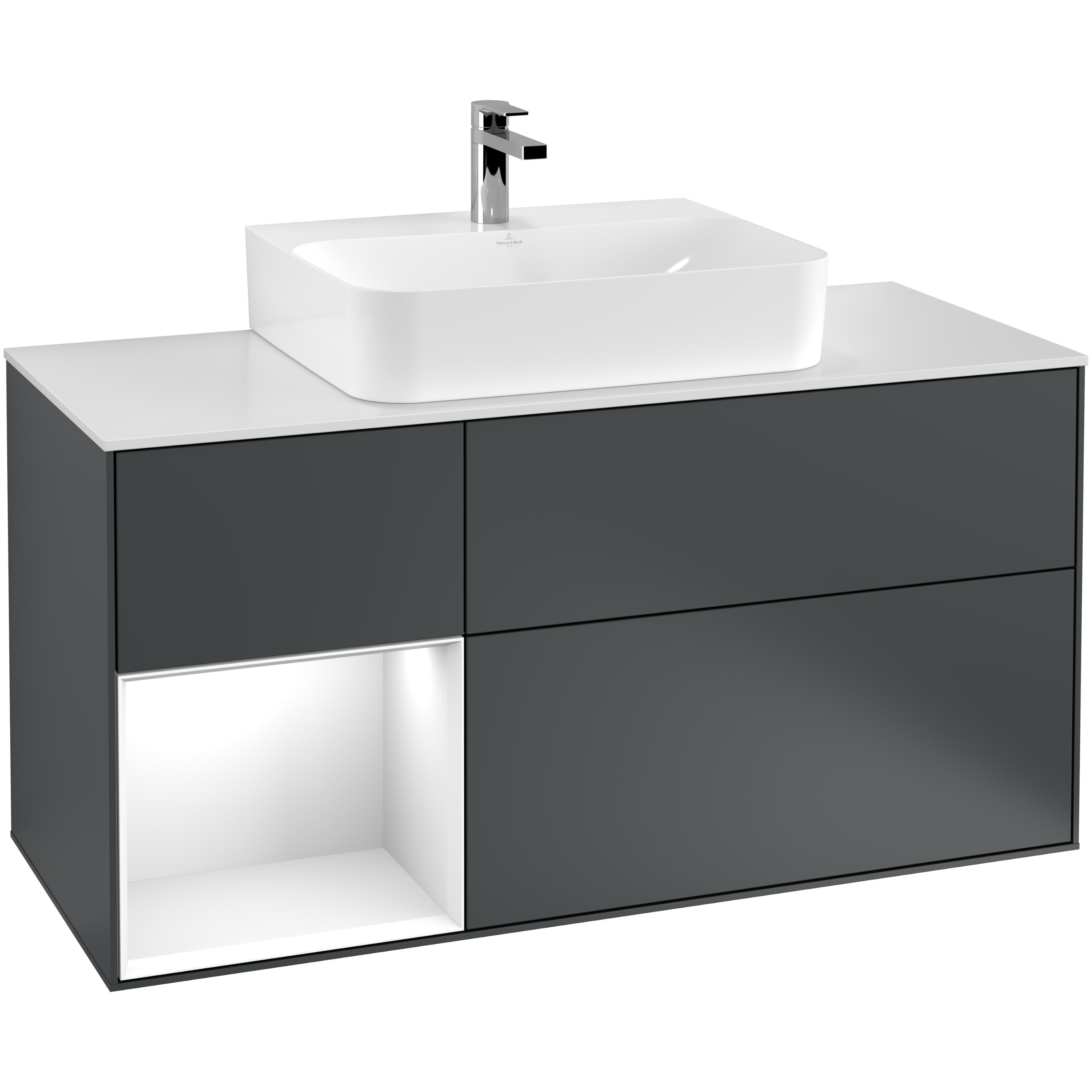 Tvättställsskåp Villeroy & Boch Finion med 3 Lådor Hylla och Bänkskiva för Centrerat Tvättställ