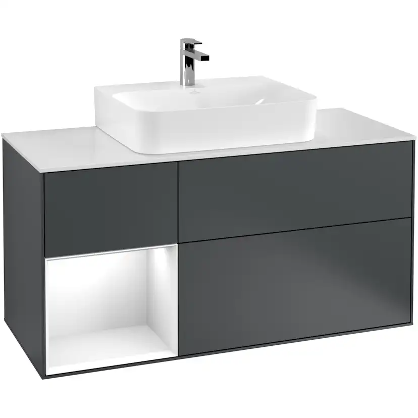 Tvättställsskåp Villeroy & Boch Finion med 3 Lådor Hylla och Bänkskiva för Centrerat Tvättställ