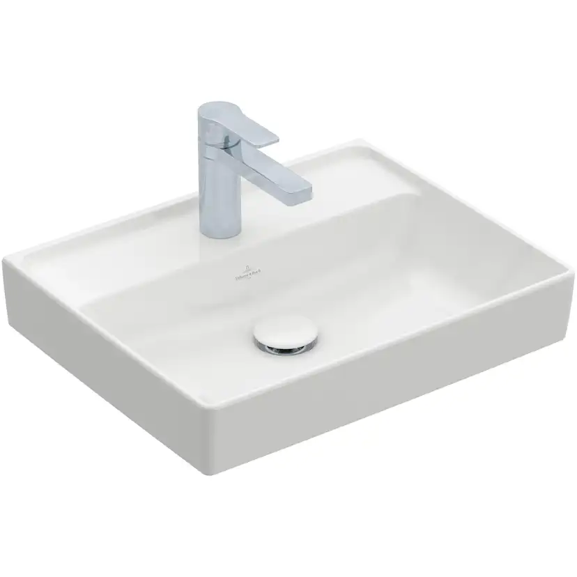 Tvättställ villeroy & Boch Collaro 433451R1 Vit Alpin CeramicPlus, Utan Bräddavlopp, 500 mm, för Enhålsblandare