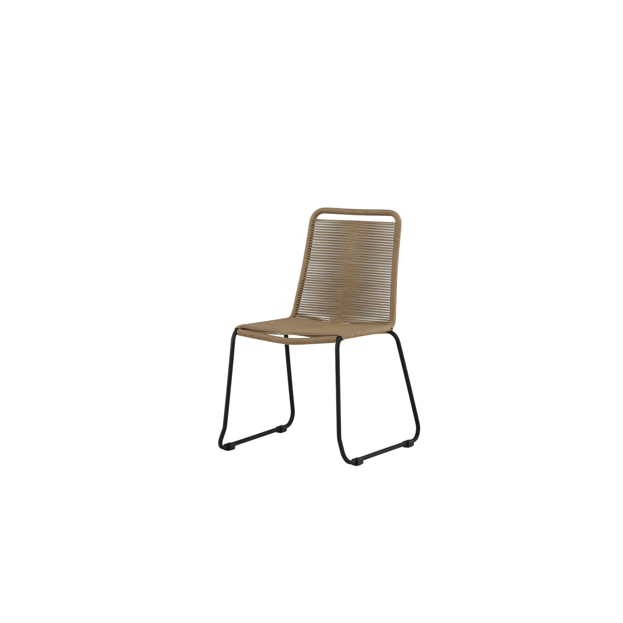 Lindos Stacking Chair - Black Alu / Latte Rope Svart/Latte