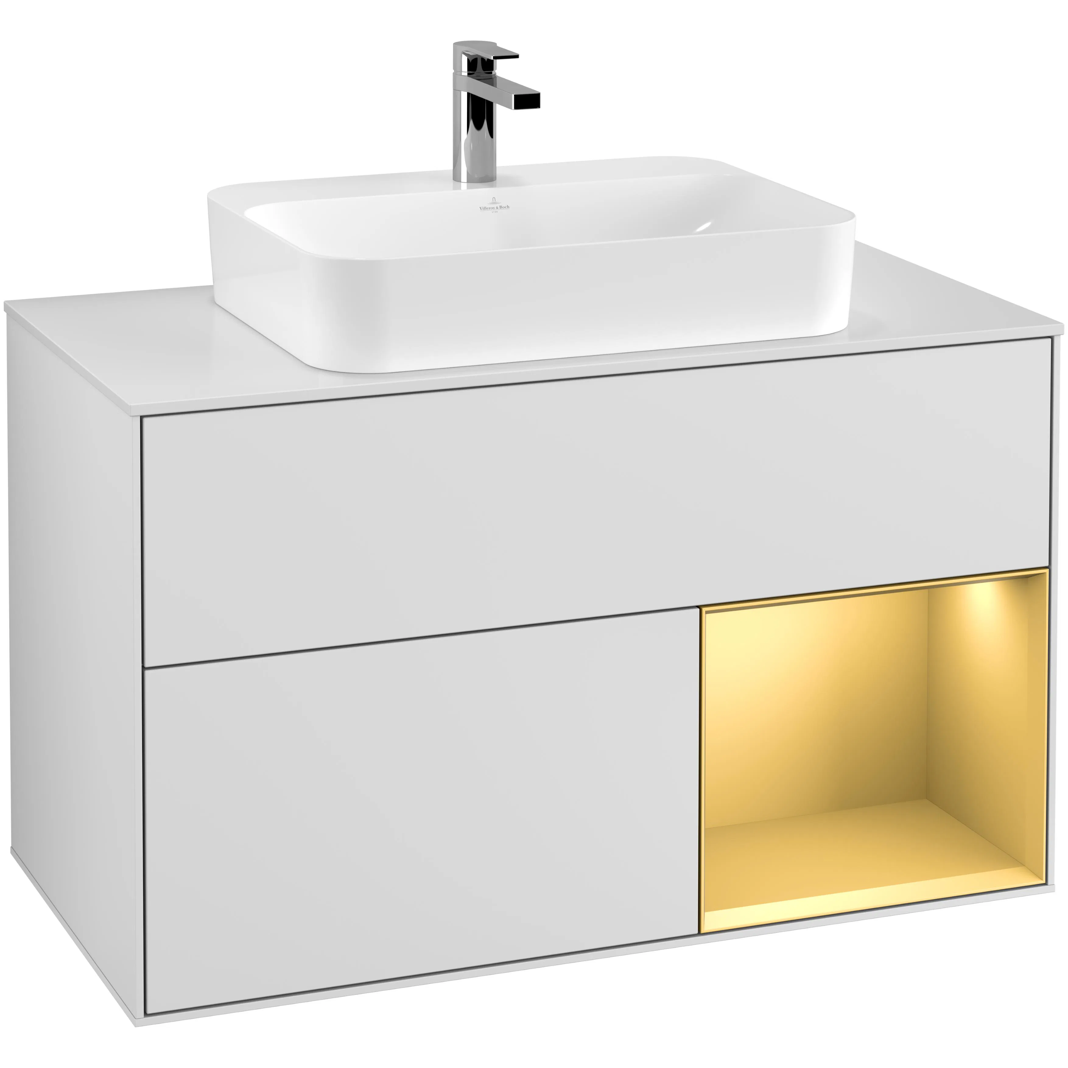 Tvättställsskåp Villeroy & Boch Finion med 2 Lådor Hylla och Bänkskiva för Ytmonterat Tvättställ