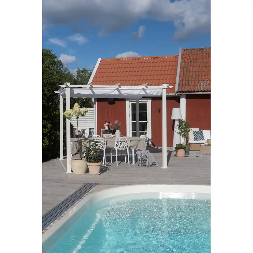Pergola 3x3 m Vit Vit/Vit
