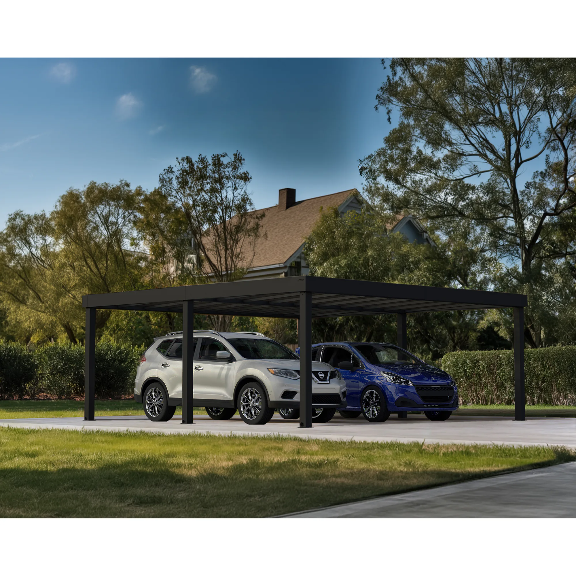 Canopia Oslo Carport i Metall Dubbel i Metall Svart