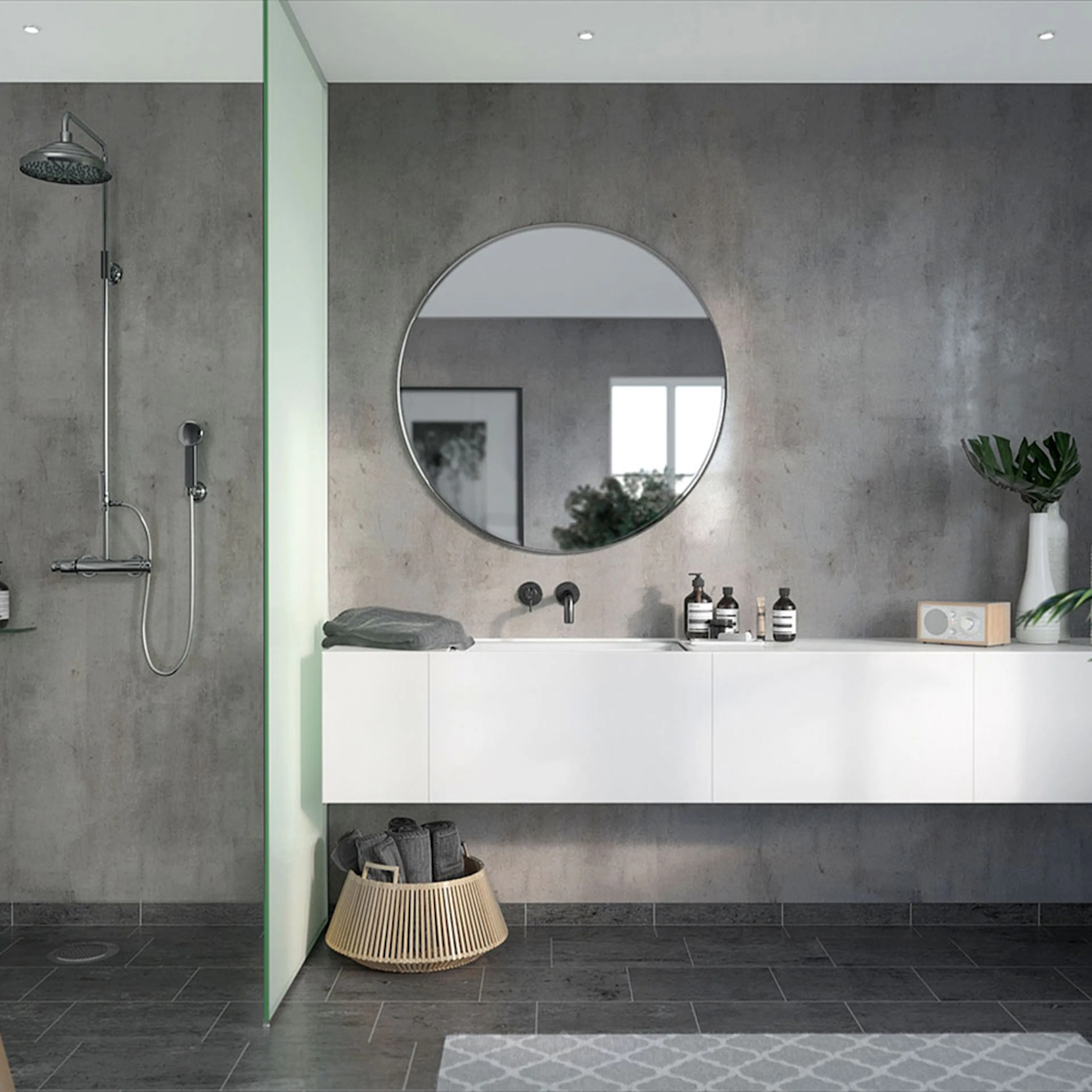 Våtrumsskiva Fibo Lentini Grey 8053-M00 STN