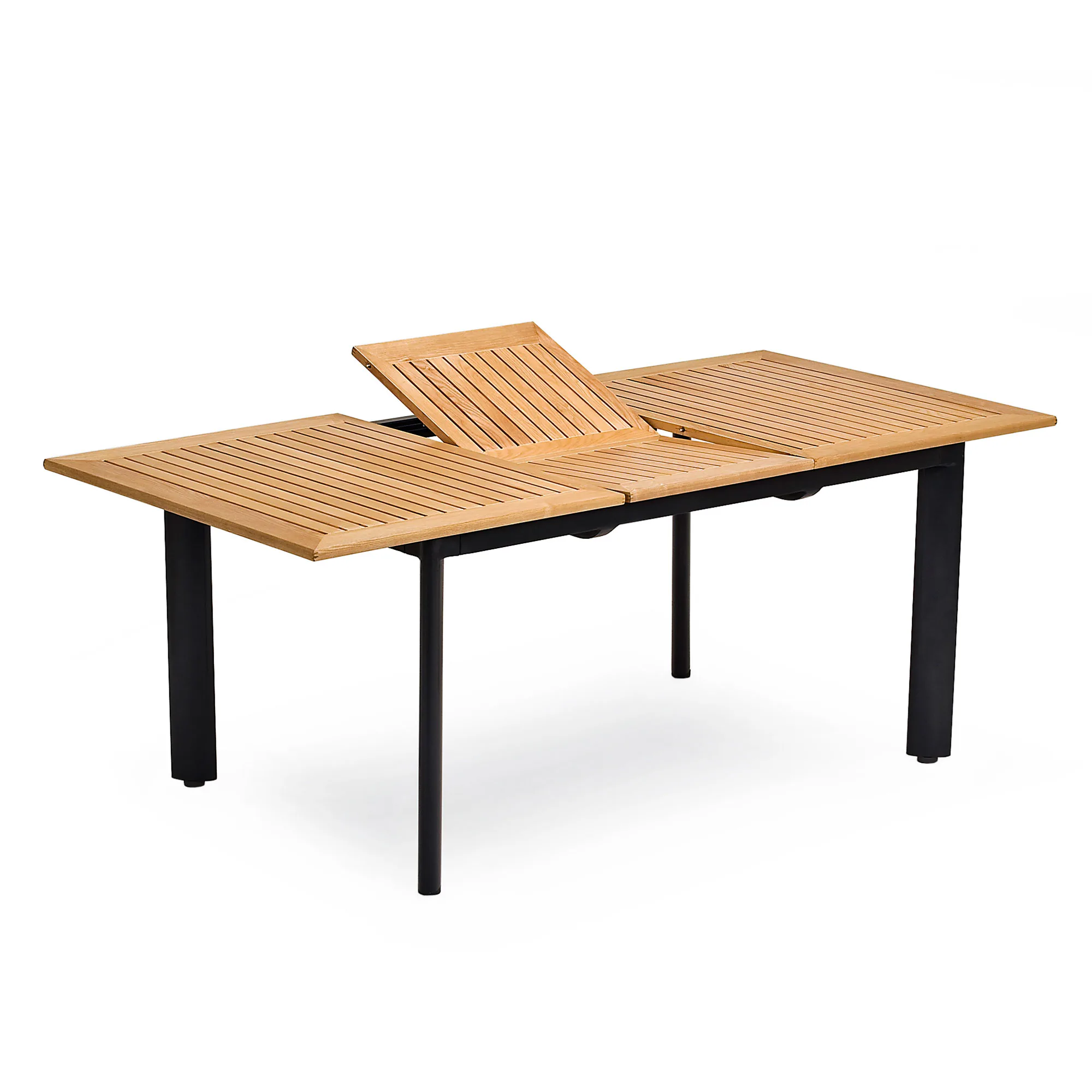 Matbord Hillerstorp Nydala, Förlängningsbart Träbord Utomhus i Teak/Aluminium 96x150-200 cm