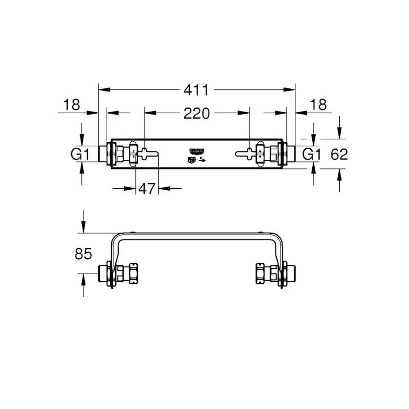 Väggmonteringssats Grohe Sense Guard
