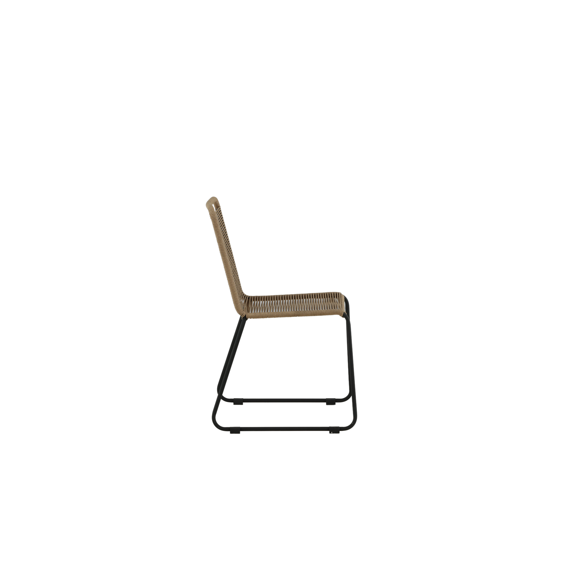 Lindos Stacking Chair - Black Alu / Latte Rope Svart/Latte