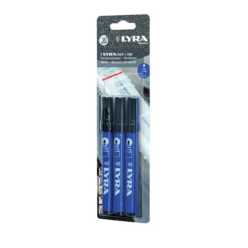 MÄRKPENNA 1-4MM SVART 3-P SB Svart