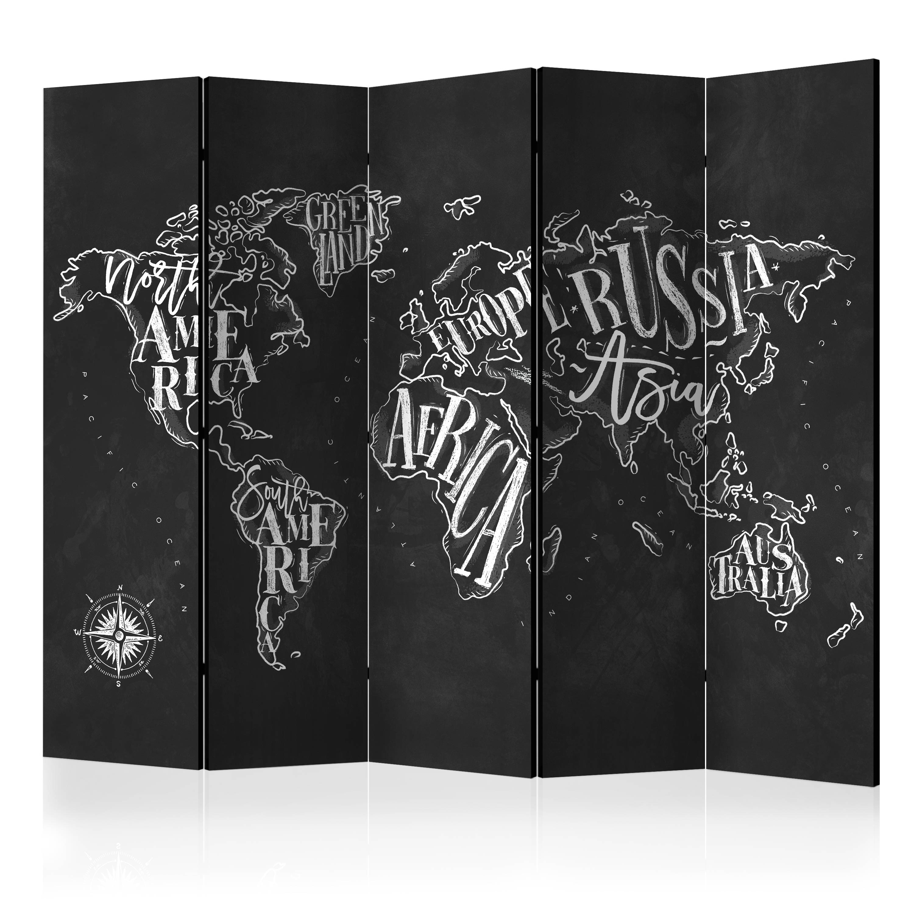 Rumsavdelare Arkiio Retro Continents Black II 225x172 cm