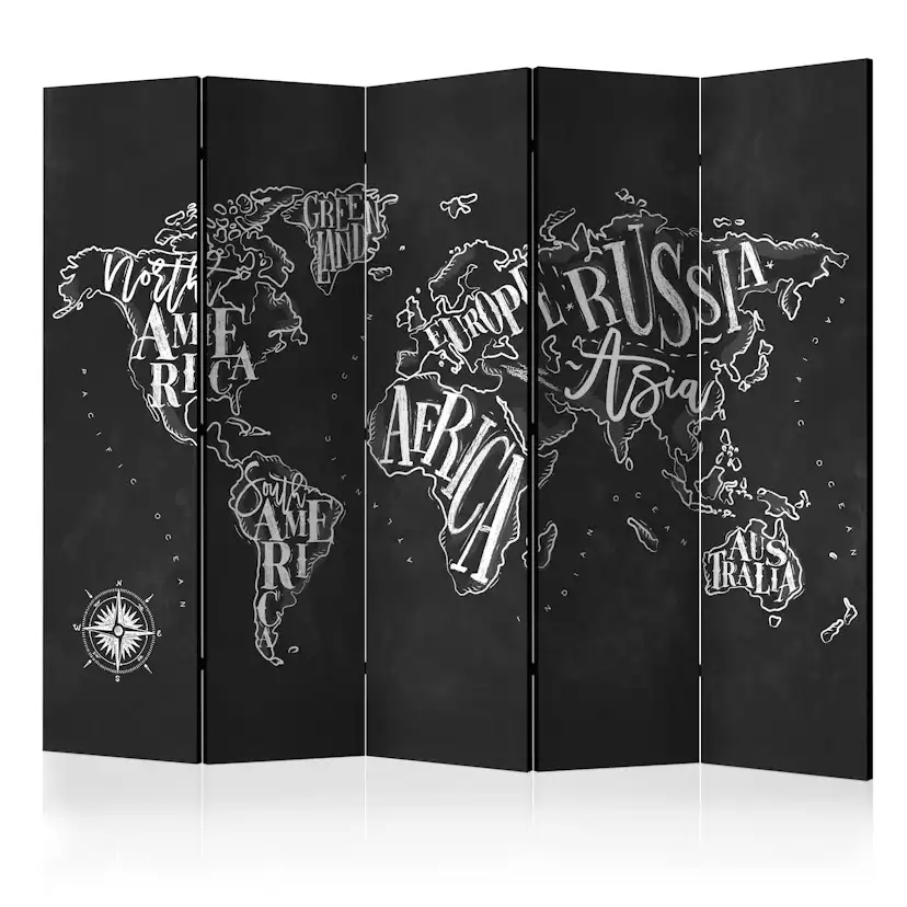 Rumsavdelare Arkiio Retro Continents Black II 225x172 cm