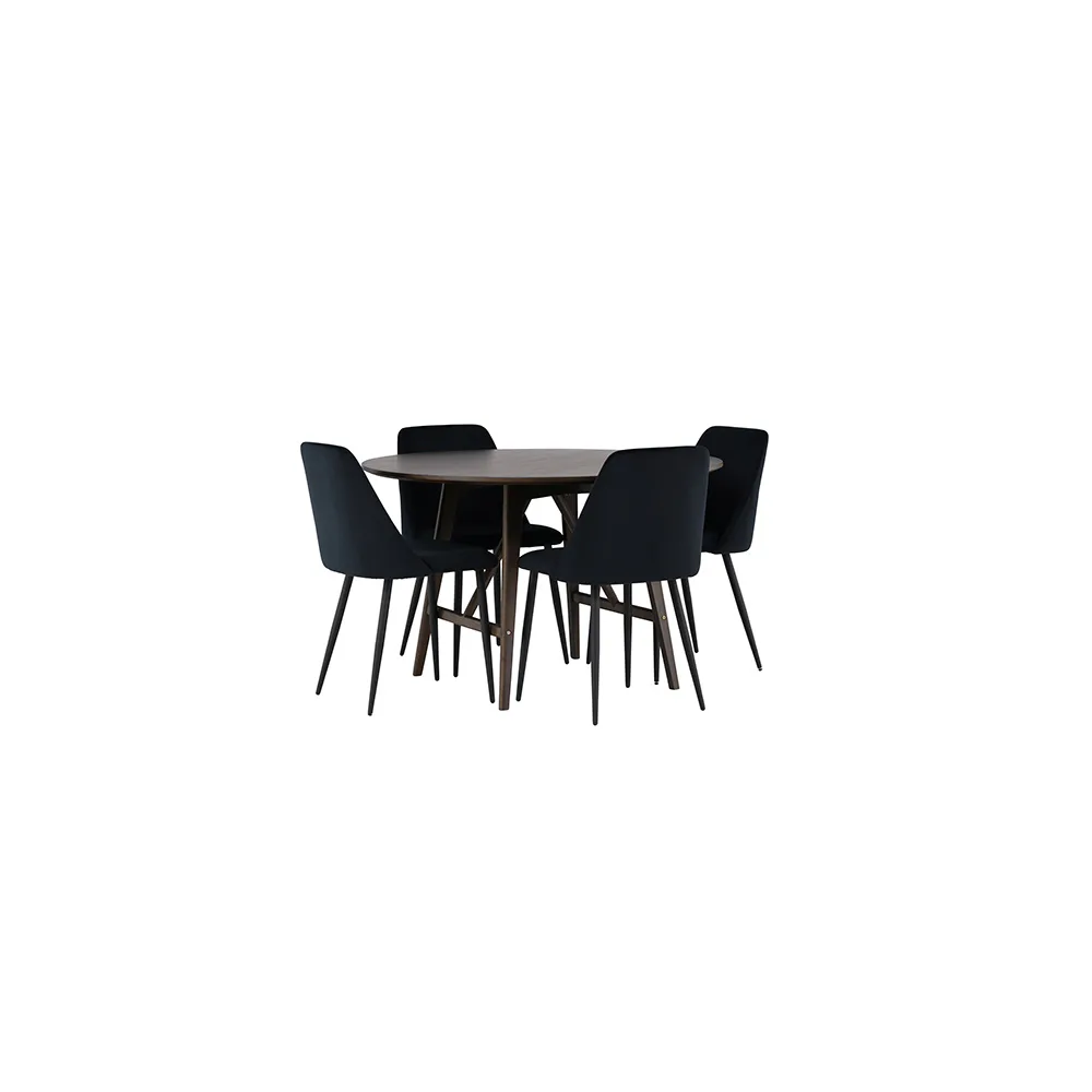 Matgrupp Venture Home Kaseidon Ø100 cm med 4 st Night stolar
