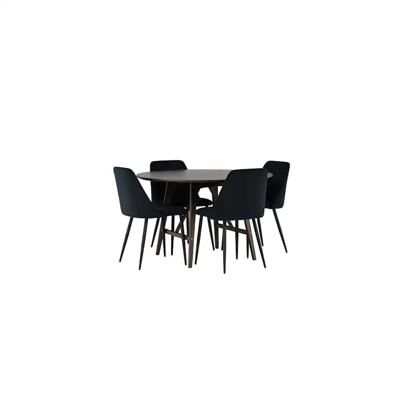 Matgrupp Venture Home Kaseidon Ø100 cm med 4 st Night stolar