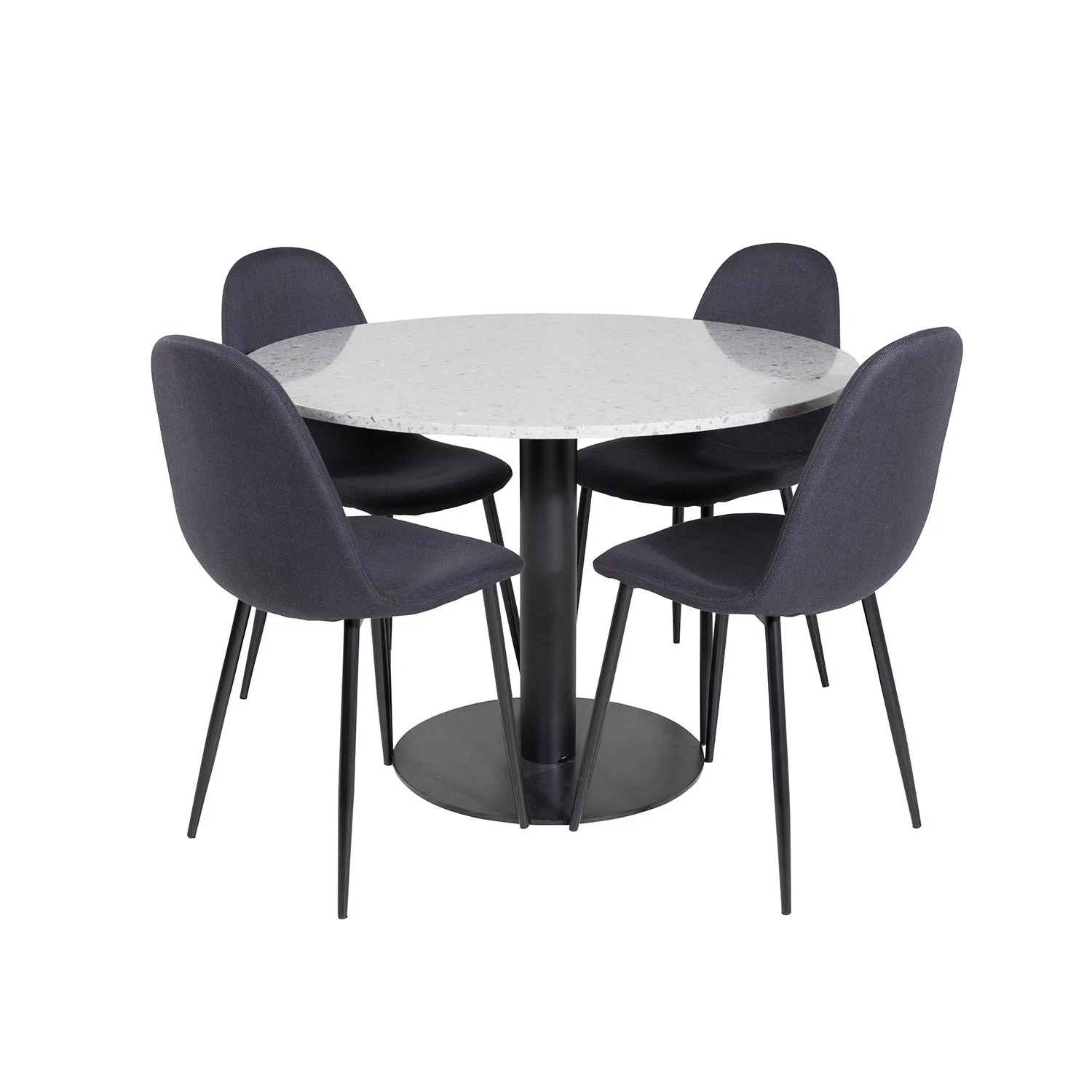 Razzia Table - Grey / Black+Polar Chair - Black Fabric_4 Grå/Svart