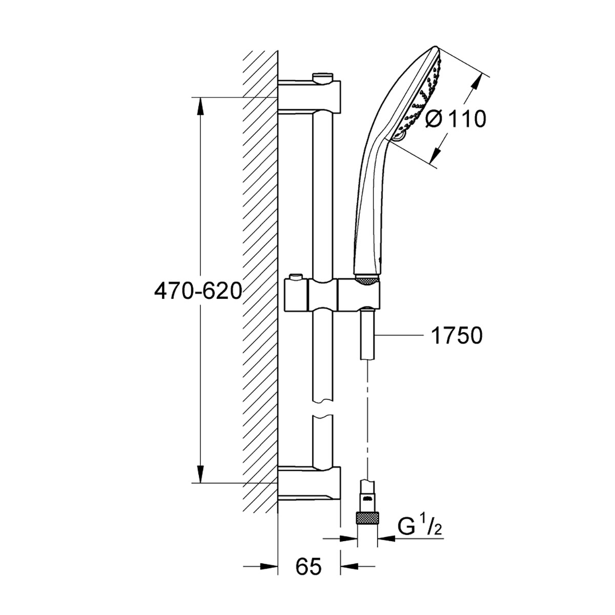 Duschset Grohe Vitalio Joy 110 Duo med stång