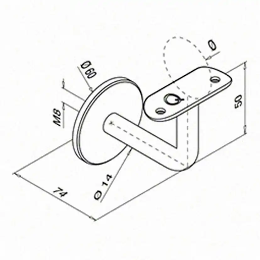 Väggfäste Herrljunga Ledstångsfabrik 0111-P för Inomhusbruk