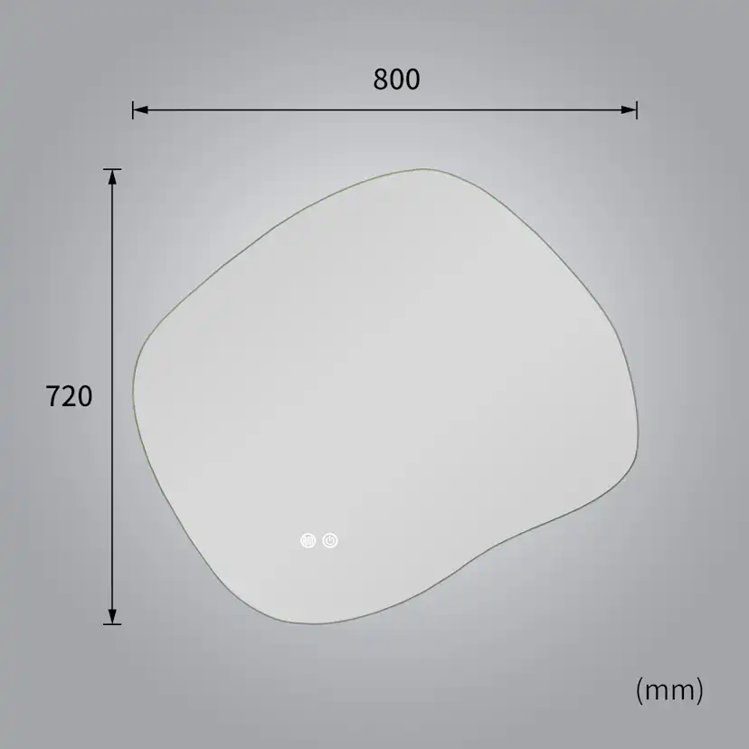 Badrumsspegel Lyfco med LED-Belysning 80x72 cm