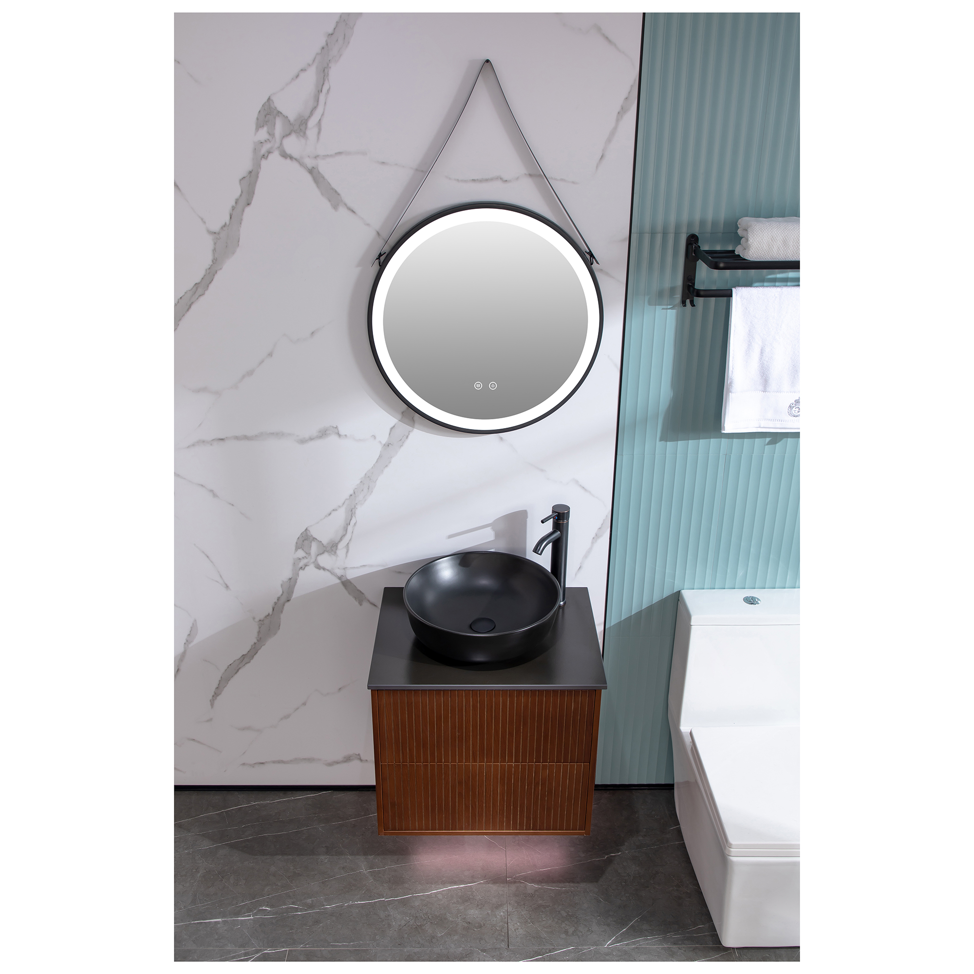 Washbasin Cabinet Bathlife FÖRTJUST 60 Brown oak Bredd: 600 mm