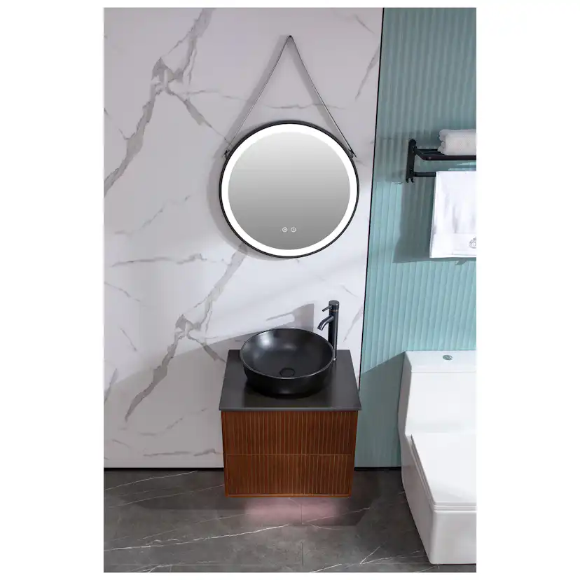 Washbasin Cabinet Bathlife FÖRTJUST 60 Brown oak Bredd: 600 mm