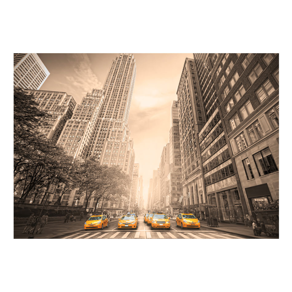 Fototapet Arkiio New York Taxi Arkiio Sepia 450x315 cm