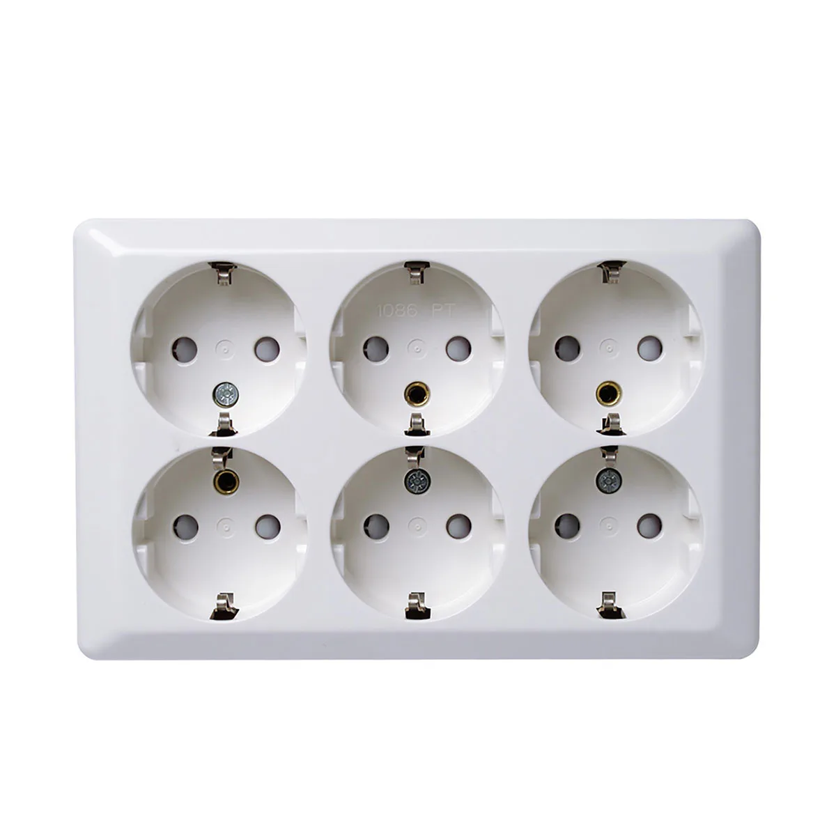 Vägguttag Elko 6-vägs RS Renvit