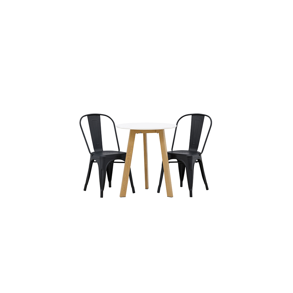 Matgrupp Venture Home Leonora Ø65 cm med 2 st Tempe stolar