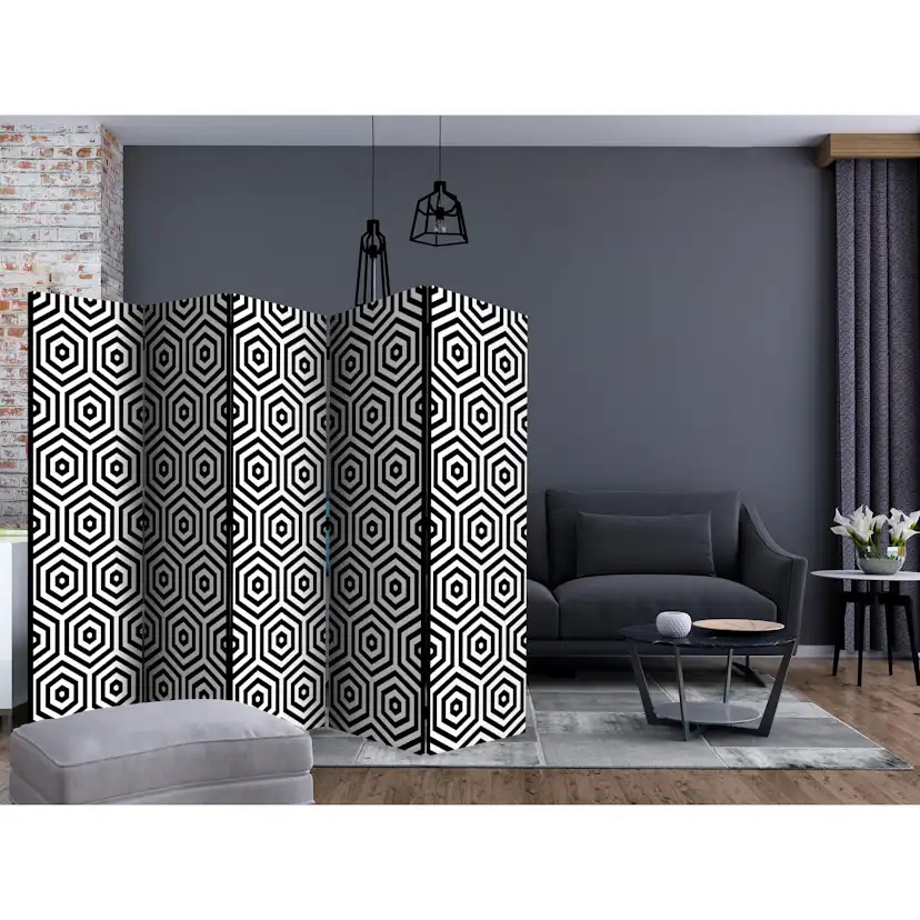 Rumsavdelare Arkiio Black and White Hypnosis II 225x172 cm