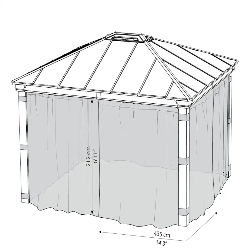 Myggnät Canopia by Palram 4-Pack Till Dallas Paviljong 4,2X4,2 m