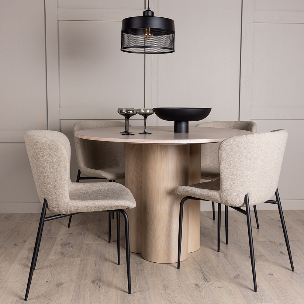 Matgrupp Venture Home Olivia med 4 Modesto Stolar Natur