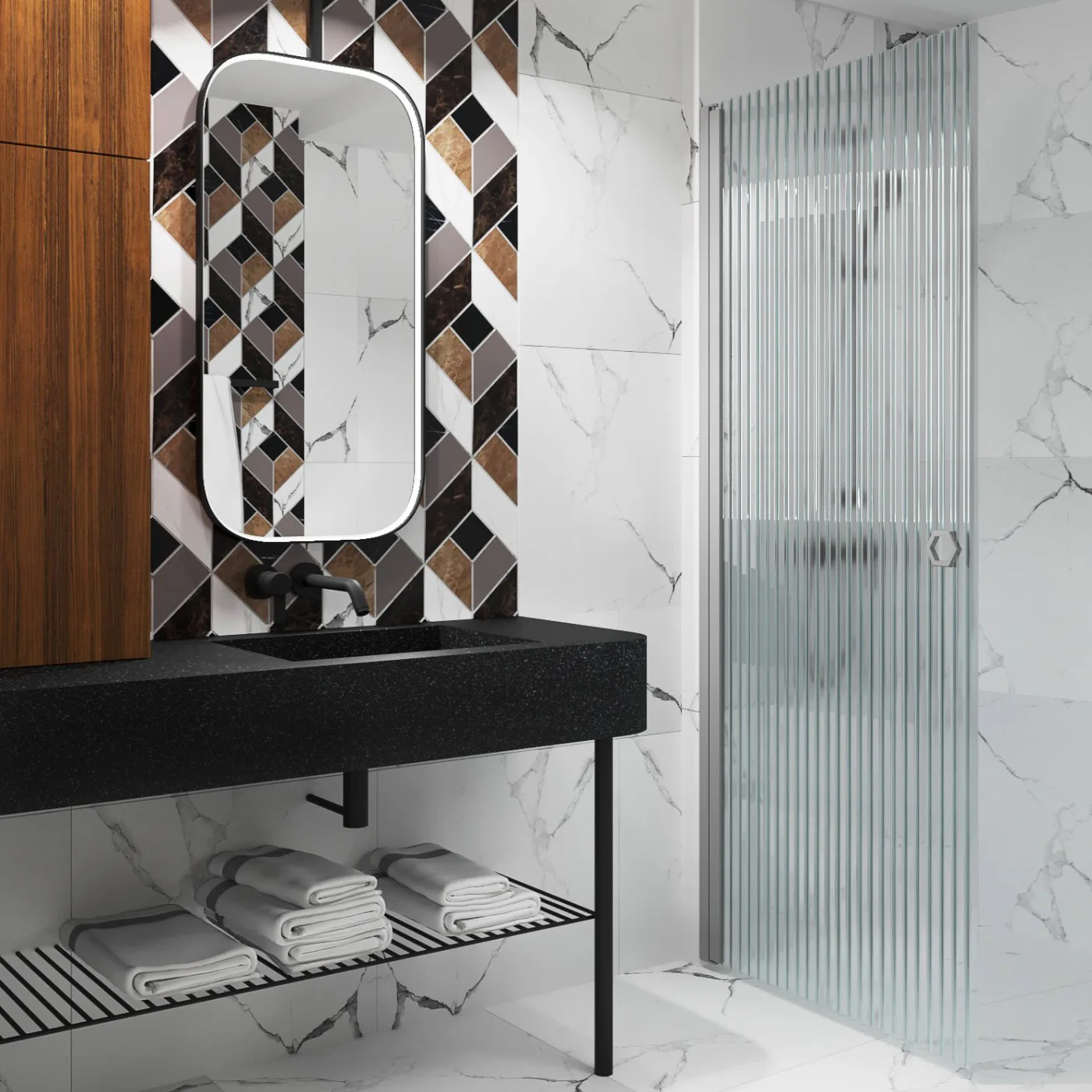 Forma 302 685x2025 mm, Reeded, Gråa Profiler