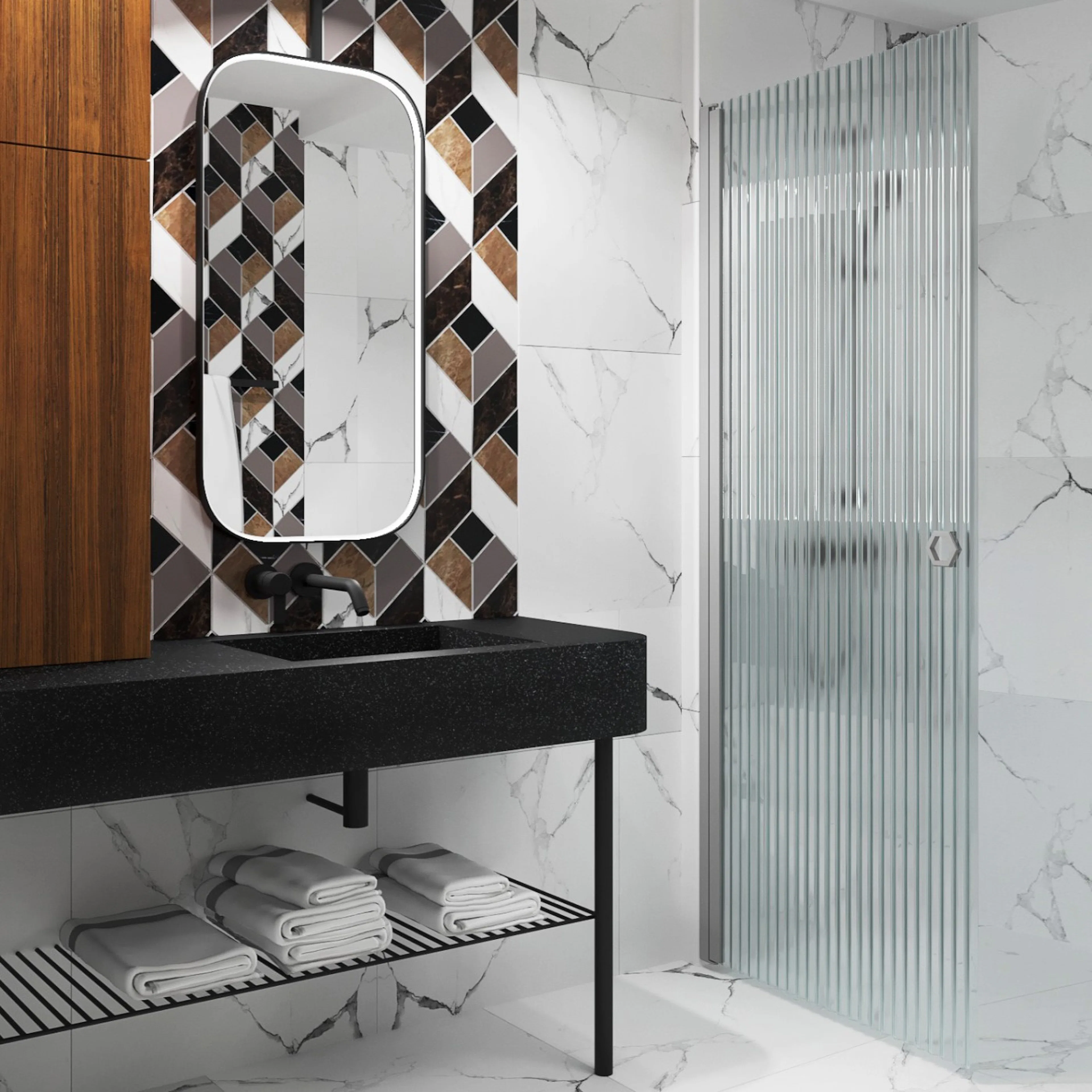 Forma 302 685x2025 mm, Reeded, Gråa Profiler