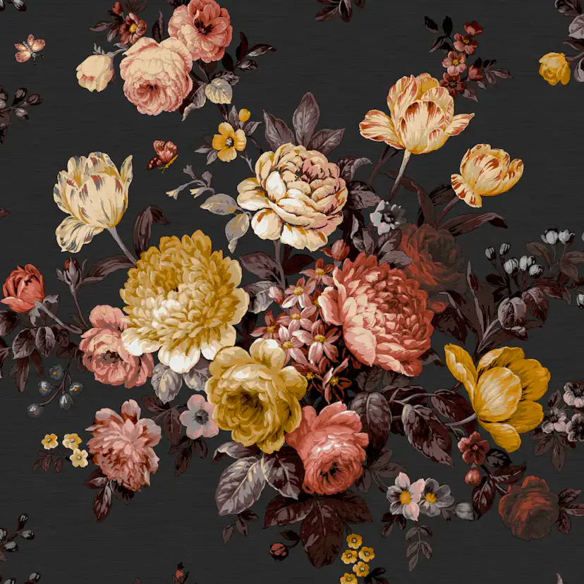 Tapet WOW Bouquet Svart