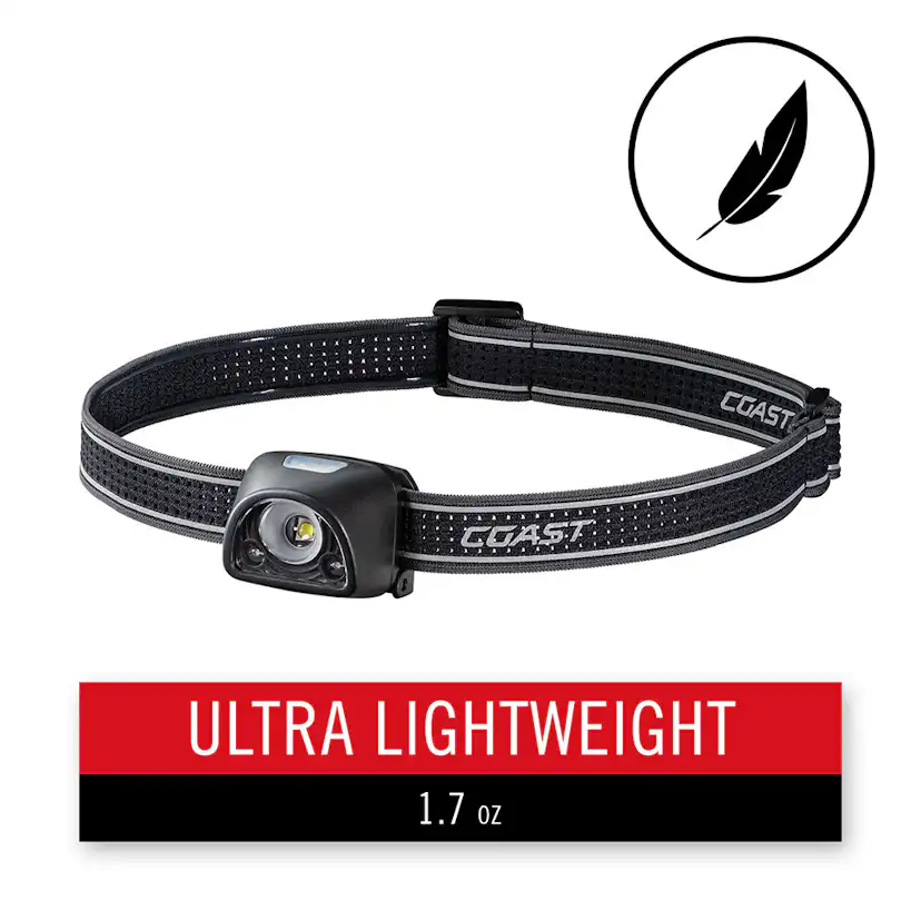 Pannlampa Coast FL1R Uppladdningsbar 435 Lumen Röd/Vit