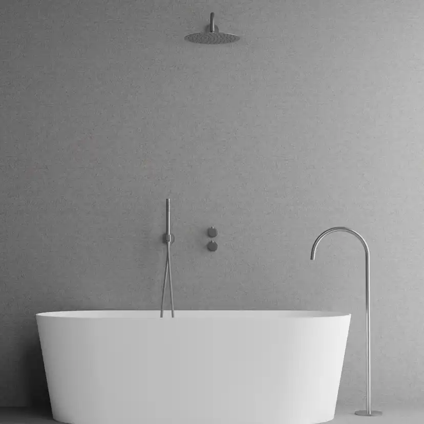 Takduschset Scandtap Steel Harmonized Bliss 3 med Badkarsfblandare för Inbyggnad