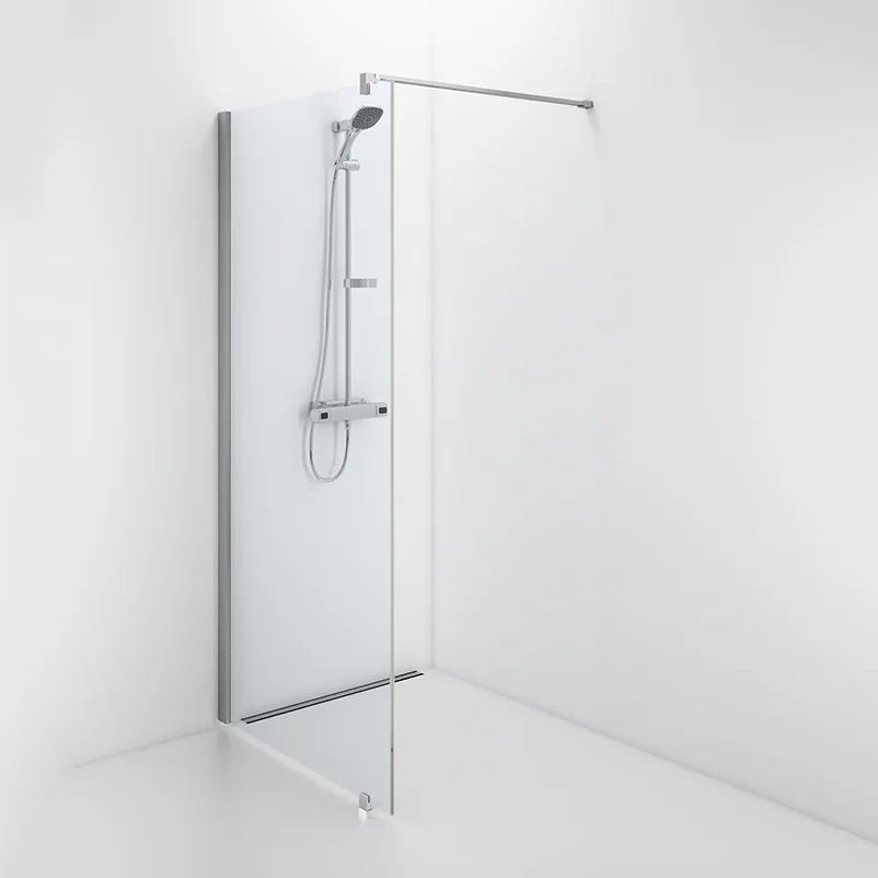 Contura Shower Space SFNK 800 fast vägg Natur/Klarglas 800x800 Klarglas