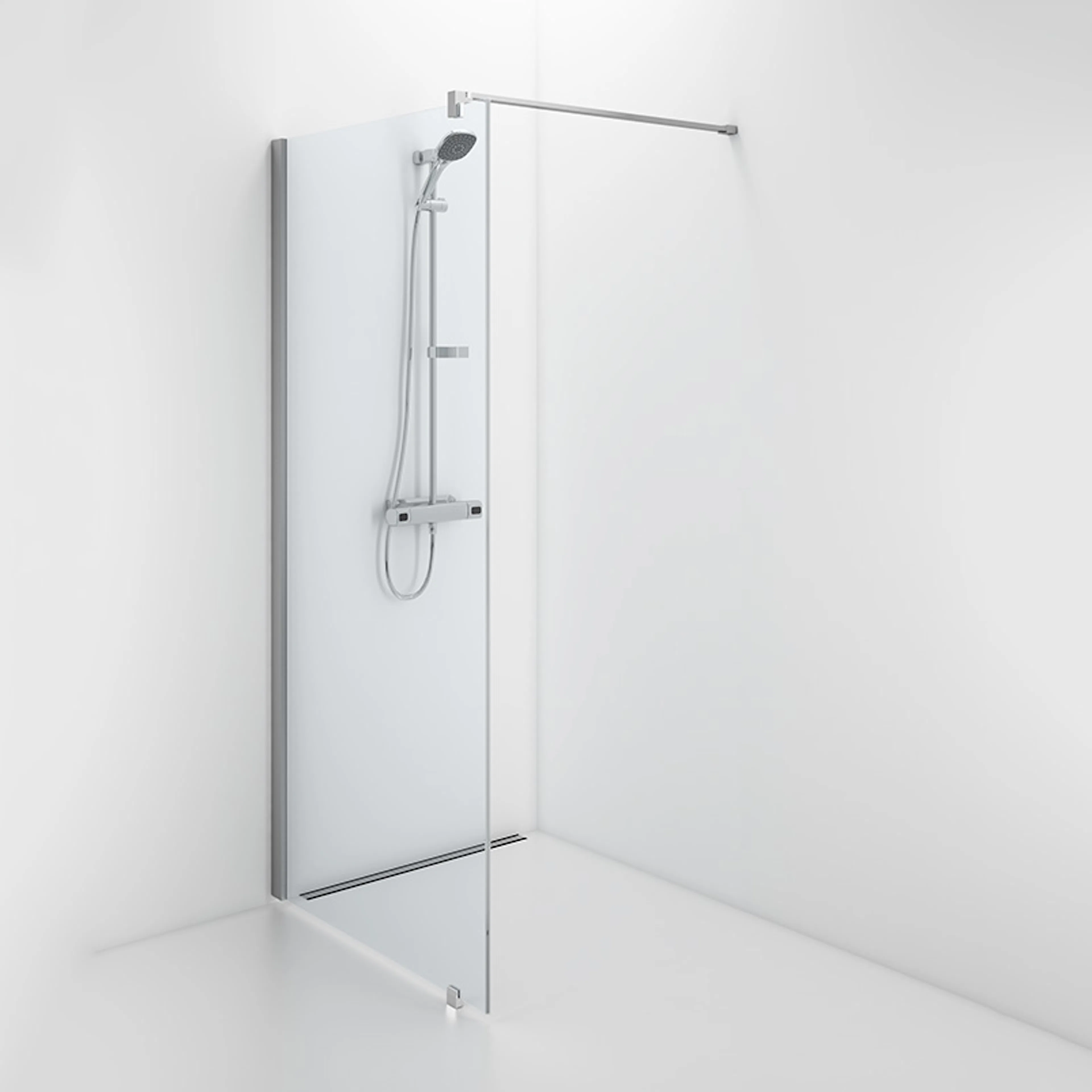 Contura Shower Space SFNK 800 fast vägg Natur/Klarglas 800x800 Klarglas