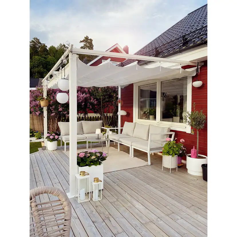 Väggpergola 3x4 m Vit Vit/Vit