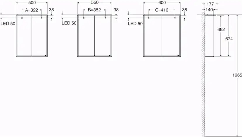 Spegelskåp Ifö Option Bas LED