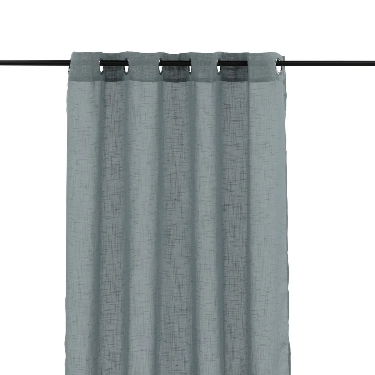 Kaya Curtain Polyester/fake linen - Grey - 140*290 - Eyelet Grå, Längd: 290 cm