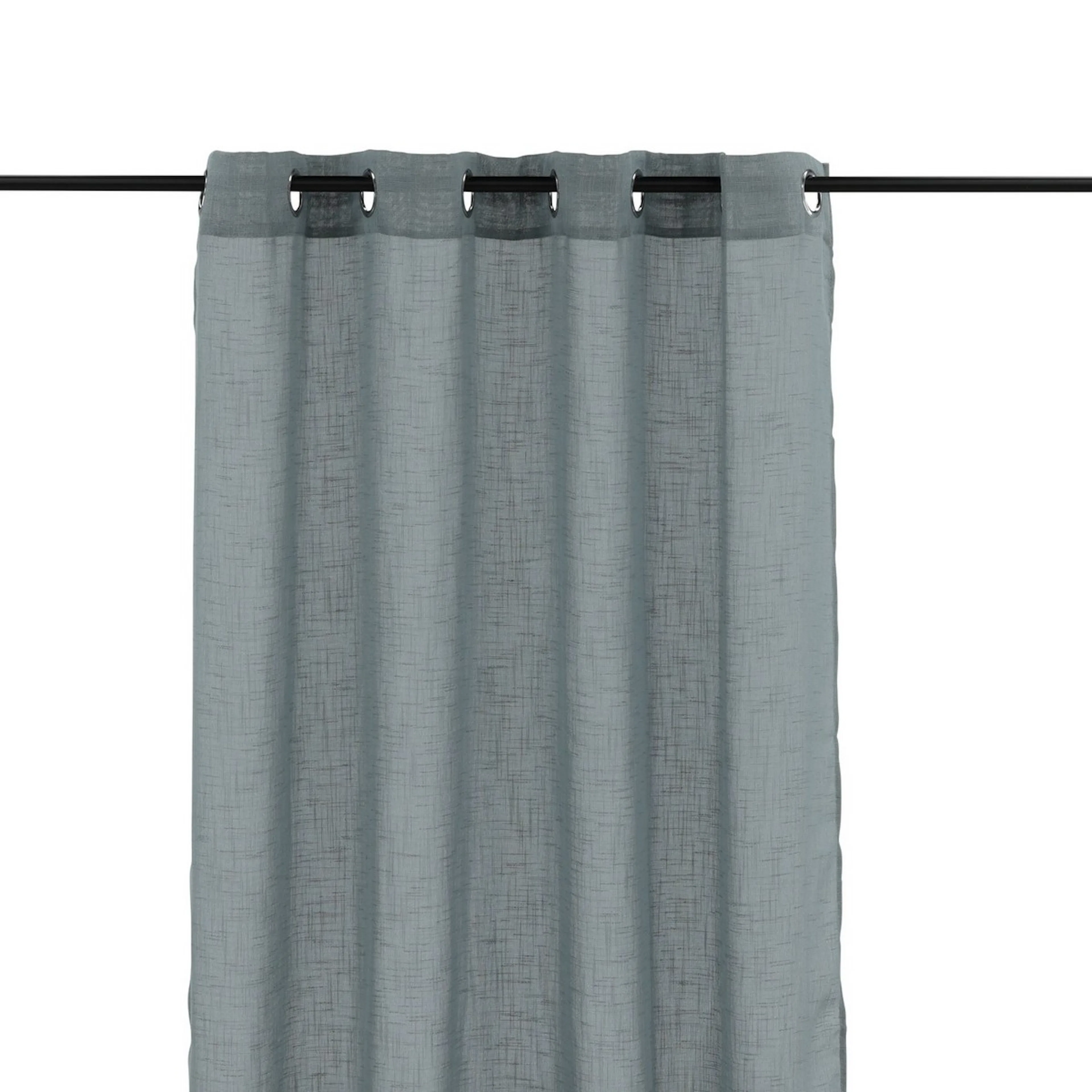 Kaya Curtain Polyester/fake linen - Grey - 140*290 - Eyelet Grå, Längd: 290 cm