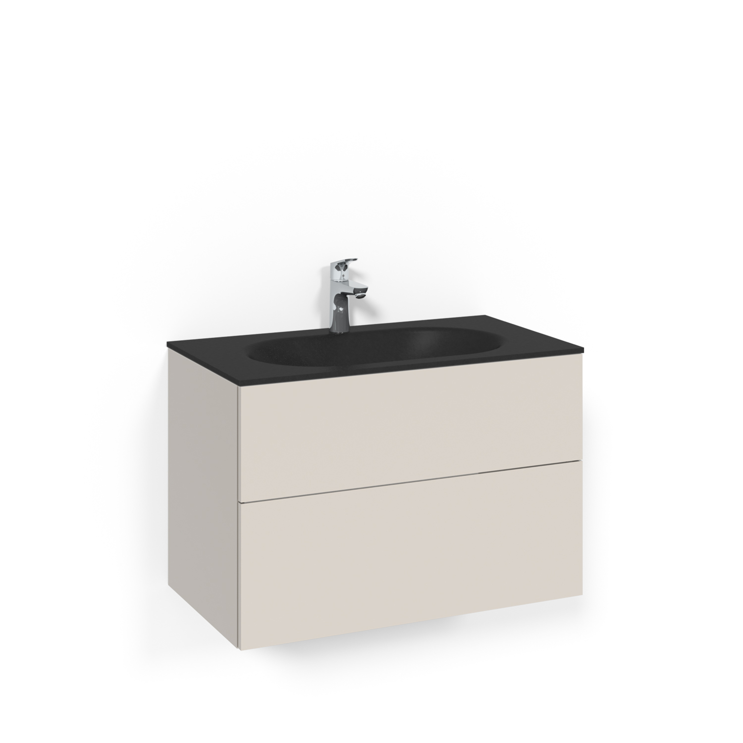 Tvättställsskåp Macro Design Crown Push Open Med Glastvättställ