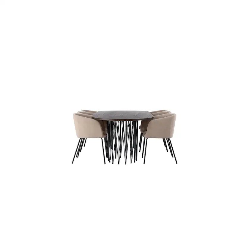 Matgrupp furniture/fashion Stone med 6 Berit Stolar