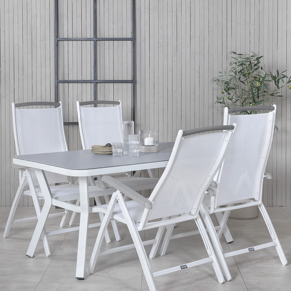 Matgrupp Venture Home Vyn med 4 Arz Matstolar Vit