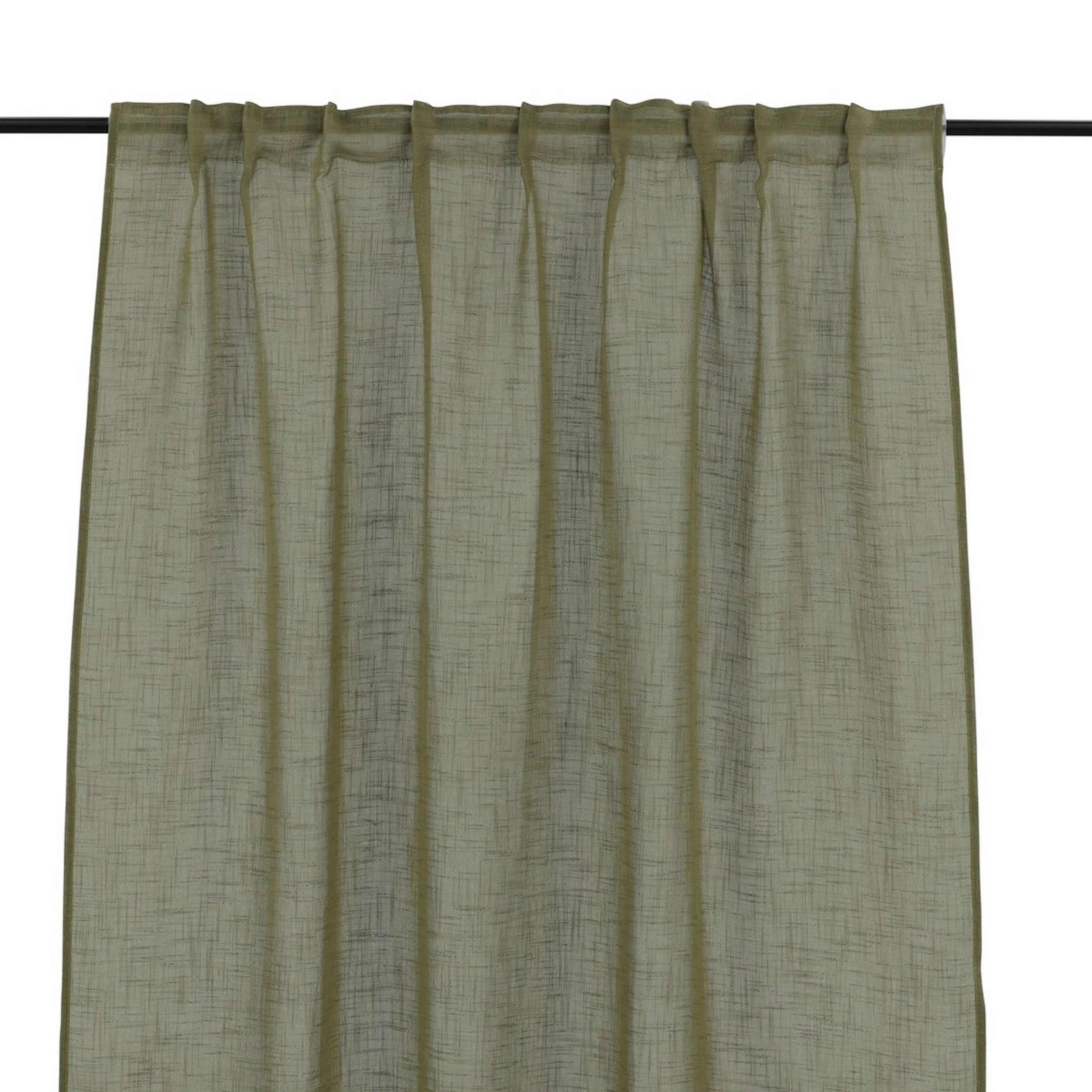 Kaya Curtain Polyester/linenlook - Green - 140*240 - Multi b Grön, Längd: 240 cm
