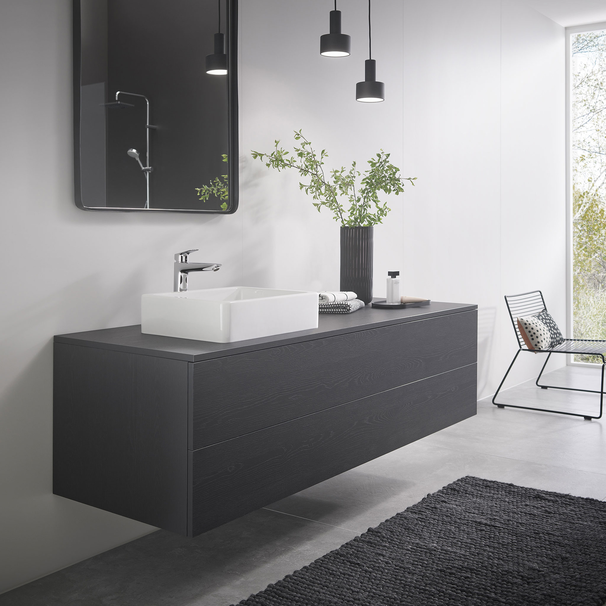 HG Logis 190 tvättställsblandare med lyf Med Lyftventil