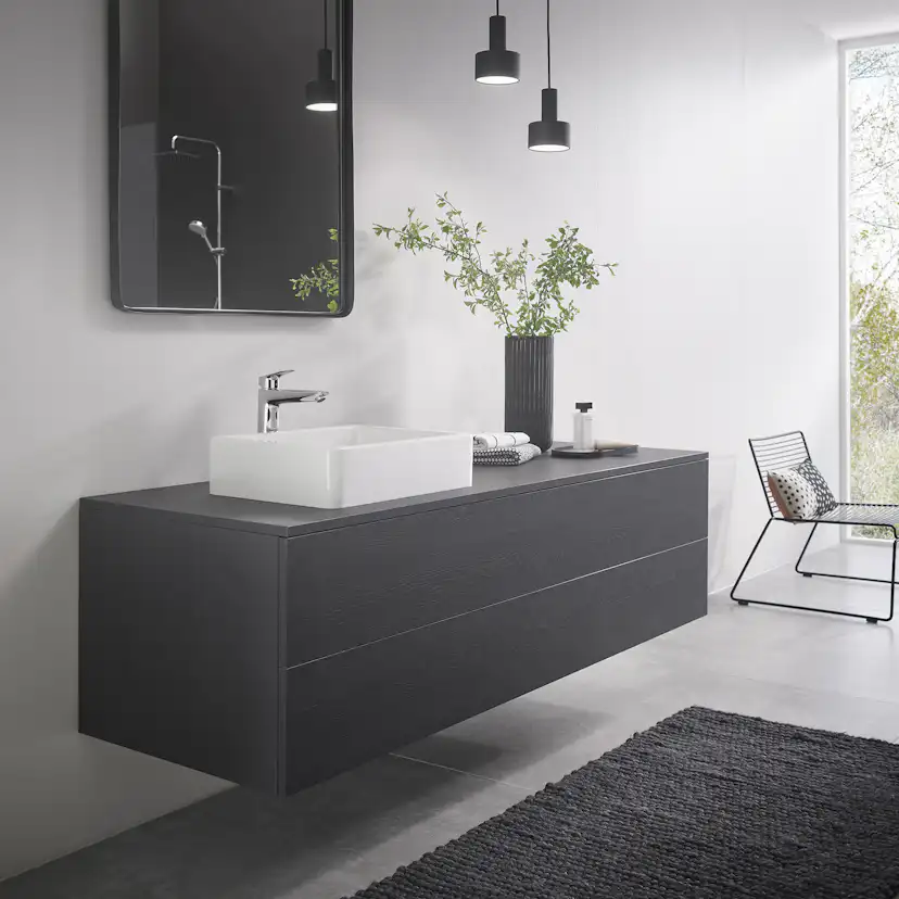 HG Logis 190 tvättställsblandare med lyf Med Lyftventil
