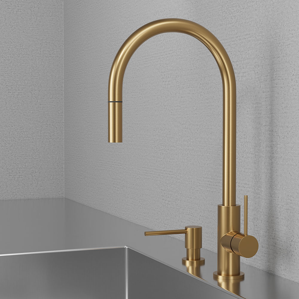 Diskmedelspump Scandtap Steel Clean Dispenser Sand Sand
