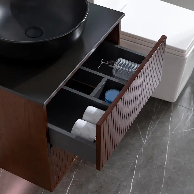 Washbasin Cabinet Bathlife FÖRTJUST 60 Brown oak Bredd: 600 mm