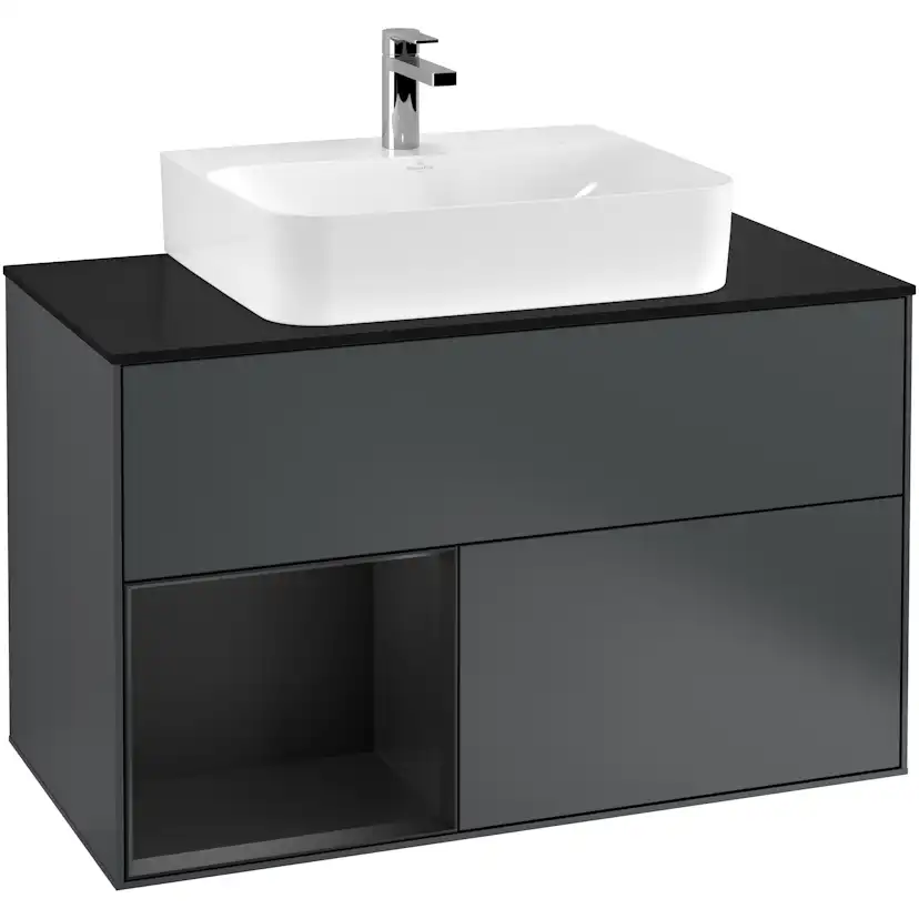 Tvättställsskåp Villeroy & Boch Finion med 2 Lådor Hylla och Bänkskiva för Centrerat Tvättställ